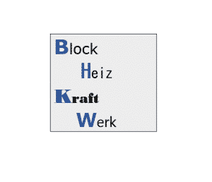 BHKW Vorschau BHKW Slider, Wörter, Bauen, Block, Heiz, Kraft, Werk, Kursivdruck, blaue Buchstaben