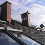Steildach, Flachdach, Dach, Kamin, Photovoltaik, Schornstein, Satellitenschüssel