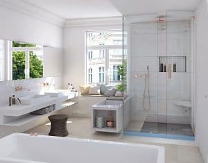Ideen für ein neues Bad mit begehbarer Dusche finden Sie bei Tipp zum Bau.